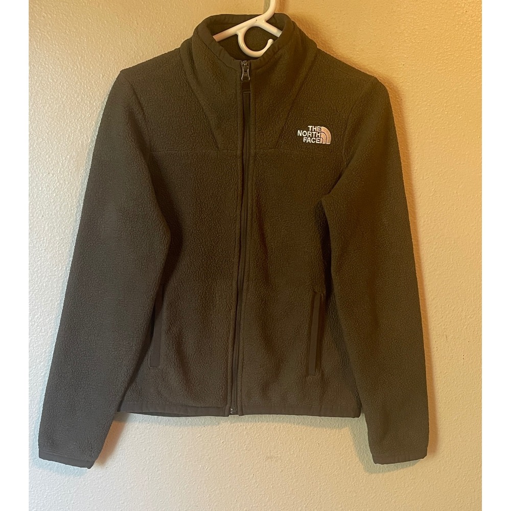 The North‎ Face Fleece Jacket Womens XS Full Zip Olive Green Outdoor Top